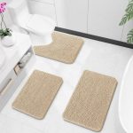 Buganda Bathroom Rugs 30x20, Quick Dry Machine Washable Chenille Bath Mats with Rubber Backing, Grey - Image 80