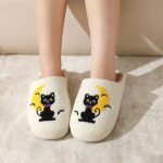 BERANMEY Halloween Slippers for Women Perfect Soft Plush Comfy Warm Slip-On Cute Womens Slippers Indoor Fluffy House Slippers for Women and Men Non-slip Fuzzy Flat Slides - Image 87