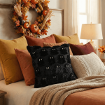 Sm:)e Embroidered Goost Plush Faux Fur Jacquard Halloween Throw Pillow Cover 18x18 Inch White, Set of 2 Silky Soft Cushion Case for Sofa Couch - Image 35