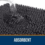 Buganda Bathroom Rugs 30x20, Quick Dry Machine Washable Chenille Bath Mats with Rubber Backing, Grey - Image 29