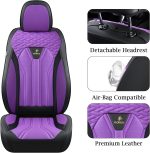 FLORICH Leather Car Seat Covers Full Set for Cars, SUVs & Trucks, Pink Black Front & Rear Automotive Seat Covers, Universal Fit for Toyota Honda Ford Jeep - Image 24