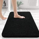 Buganda Bathroom Rugs 30x20, Quick Dry Machine Washable Chenille Bath Mats with Rubber Backing, Grey - Image 48