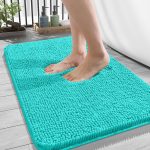 Buganda Bathroom Rugs 30x20, Quick Dry Machine Washable Chenille Bath Mats with Rubber Backing, Grey - Image 87