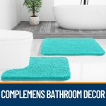 Buganda Bathroom Rugs 30x20, Quick Dry Machine Washable Chenille Bath Mats with Rubber Backing, Grey - Image 94
