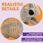 Joyfy Halloween Skeleton Fish Skeleton Halloween Decor,Plastic Skeleton with LED Eye for Halloween Decoration Outdoor Haunted House Party - Image 13