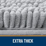 Buganda Bathroom Rugs 30x20, Quick Dry Machine Washable Chenille Bath Mats with Rubber Backing, Grey - Image 67
