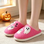 BERANMEY Halloween Slippers for Women Perfect Soft Plush Comfy Warm Slip-On Cute Womens Slippers Indoor Fluffy House Slippers for Women and Men Non-slip Fuzzy Flat Slides - Image 55